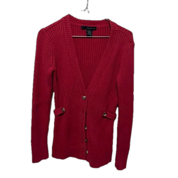 Calvin Klein Jeans Sweaters - Red button up  Cardigan size small